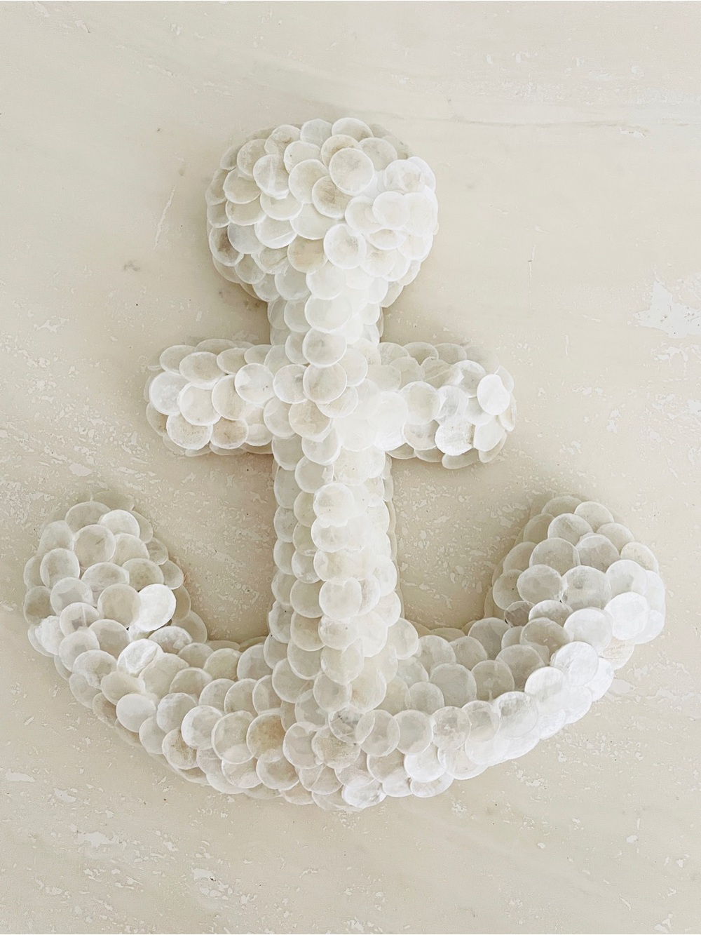Decorative Nautical Shell Anchor White Beach House Coastal Home Decor